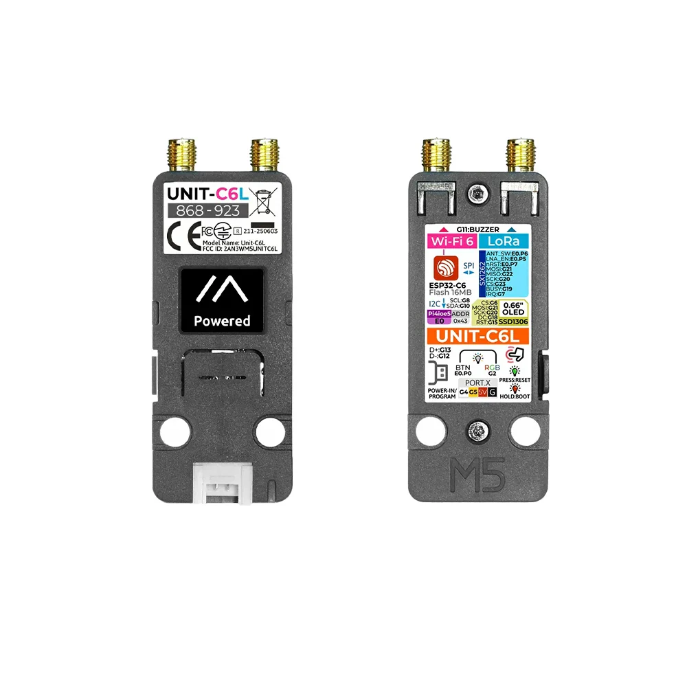 M5Stack Unit C6L LoRa Communication Unit ESP32-C6 Wi-Fi 6 & SX1262 868-923MHz Supports Meshtastic with OLED for IoT - Image 3