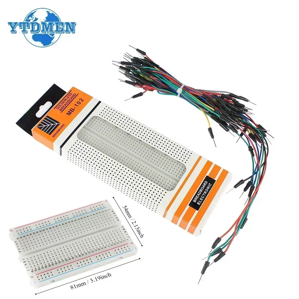 MB102 Breadboard Power Module 3.3V/5V MB-102 830 Points Prototype Bread Board +65pcs Jumper Wires DIY for Arduino Kit - Image 2