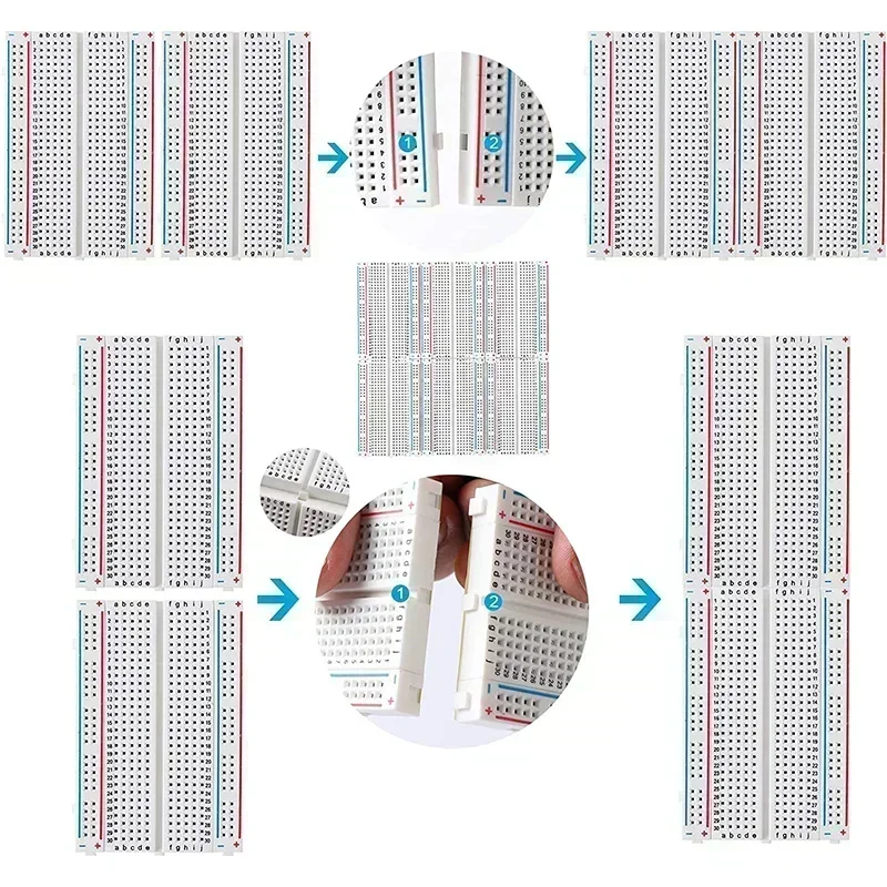 MB102 Breadboard Power Module 3.3V/5V MB-102 830 Points Prototype Bread Board +65pcs Jumper Wires DIY for Arduino Kit - Image 5