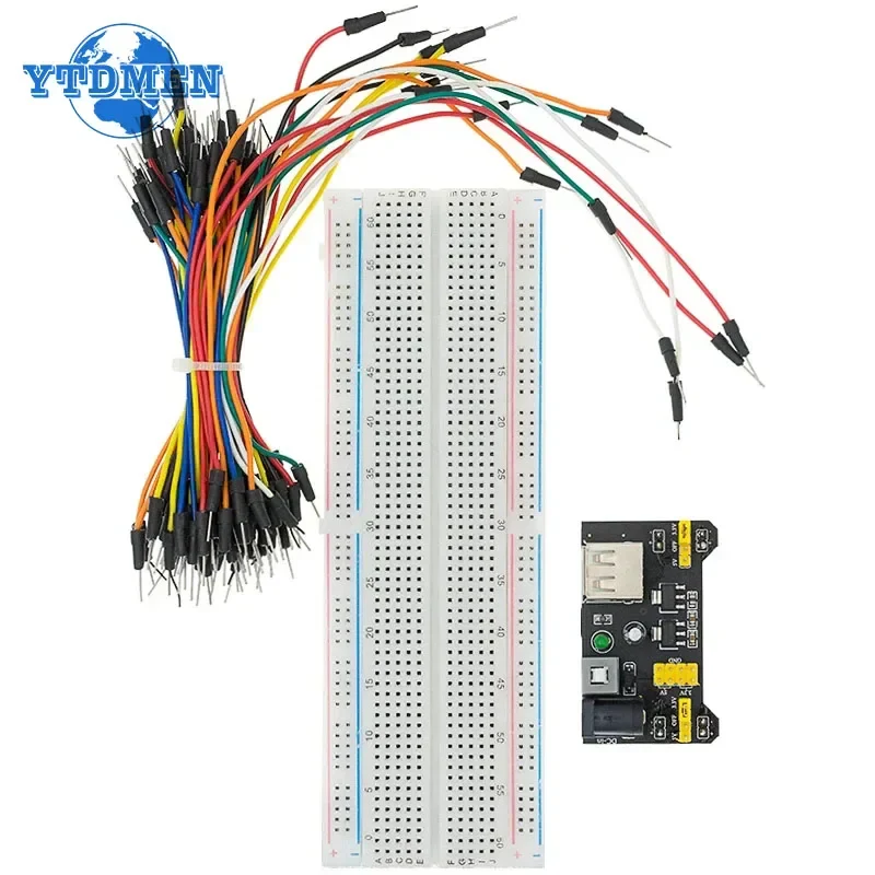 MB102 Breadboard Power Module 3.3V/5V MB-102 830 Points Prototype Bread Board +65pcs Jumper Wires DIY for Arduino Kit - Image 7