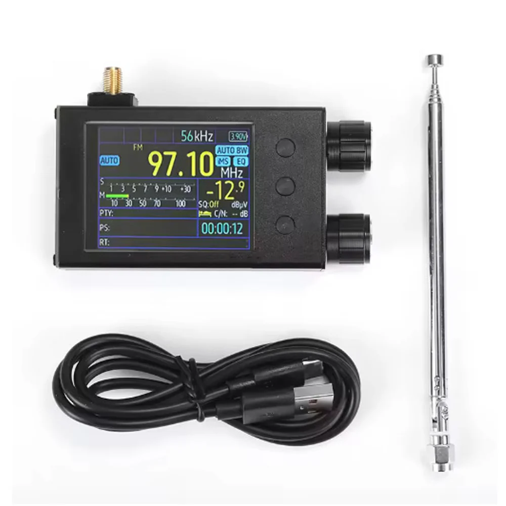 Mini Black Portable TEF6686 Full Band  FM/LW/MW/SW Radio Receiver  2.4" touch Screen - Image 2