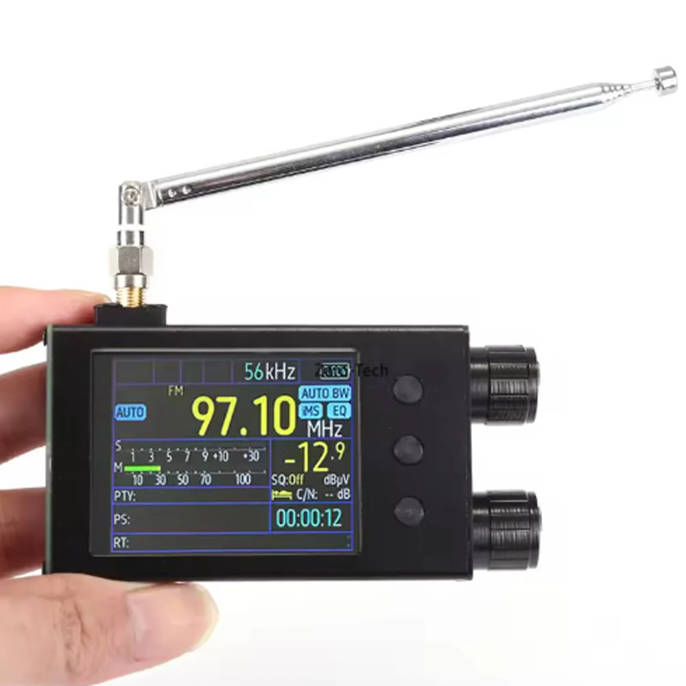 Mini Black Portable TEF6686 Full Band  FM/LW/MW/SW Radio Receiver  2.4" touch Screen - Image 3