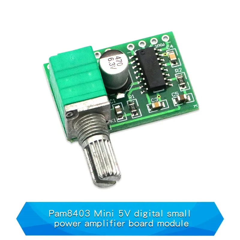 Mini PAM8403 DC 5V Digital Small Power Amplifier Board Modulediy 2.5～5V USB Power Supply 2 * 3W Volume Control with Potentionmet - Image 8
