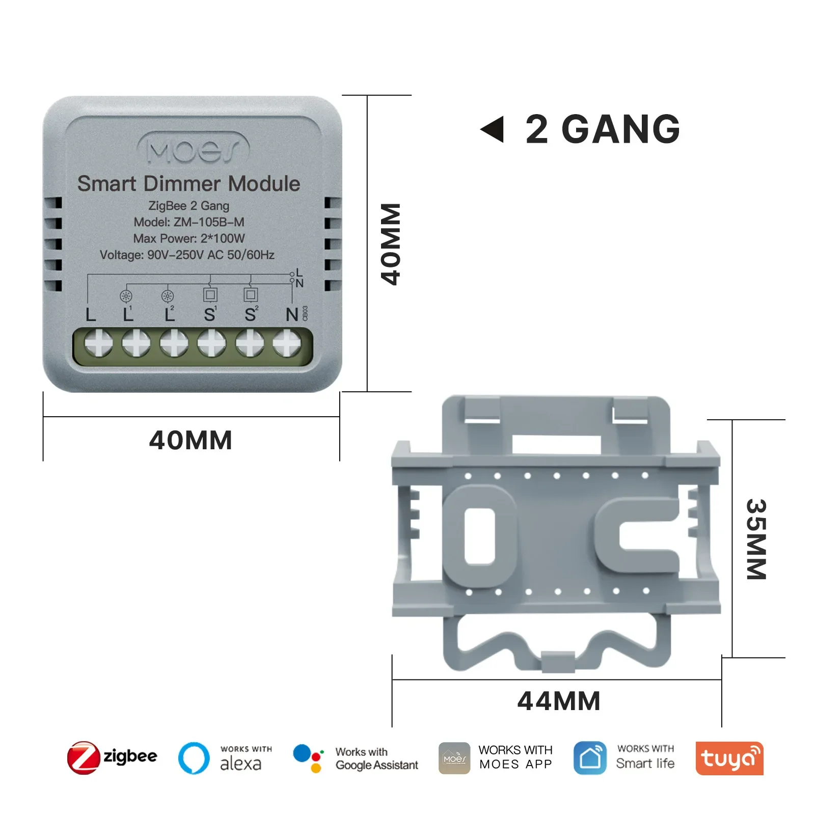 MOES Tuya Mini WiFi/Zigbee Smart Switch/Dimmer Module DIY Module Light Switch 1/2 Gang Remote Control Work Alexa Google Home - Image 10
