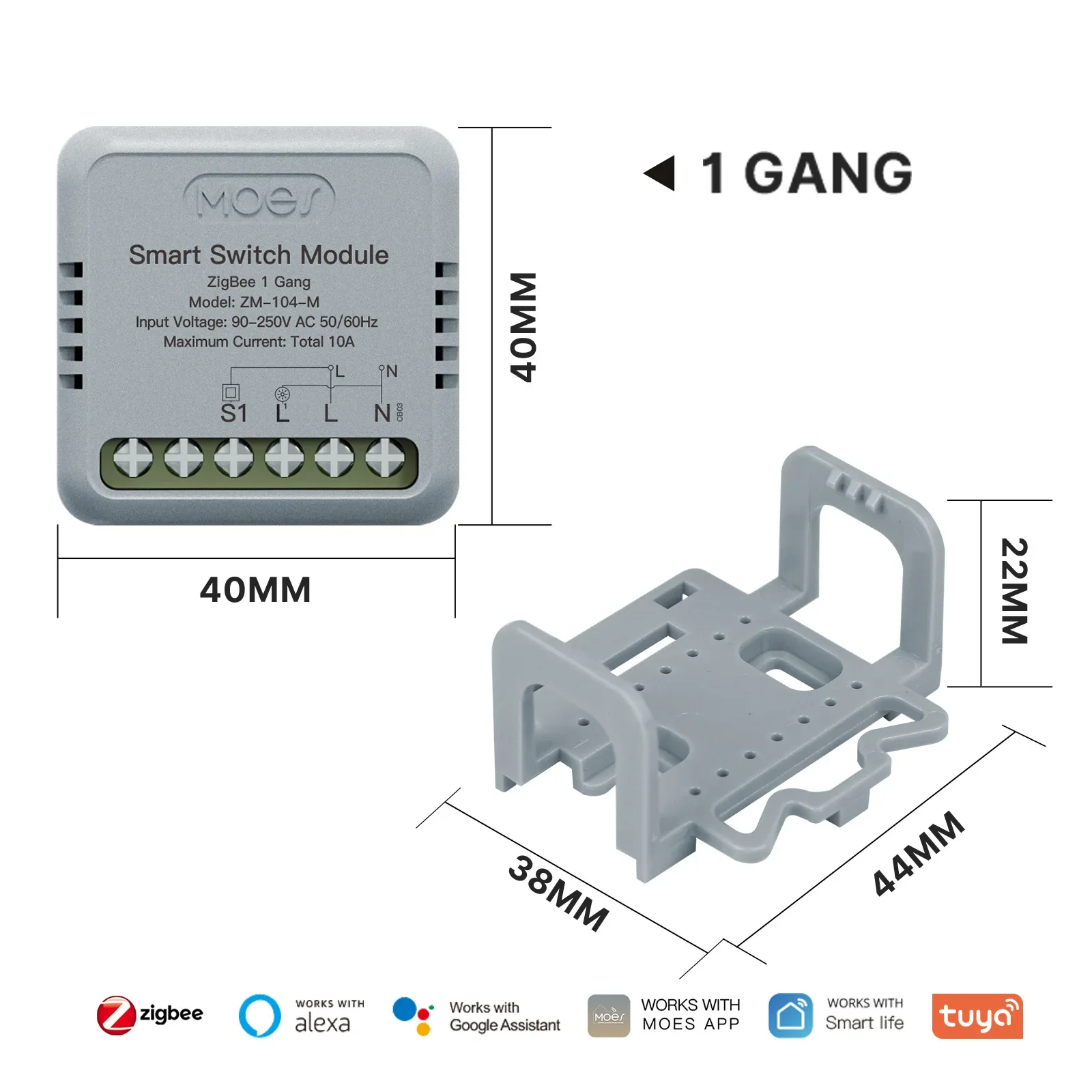 MOES Tuya Mini WiFi/Zigbee Smart Switch/Dimmer Module DIY Module Light Switch 1/2 Gang Remote Control Work Alexa Google Home - Image 11
