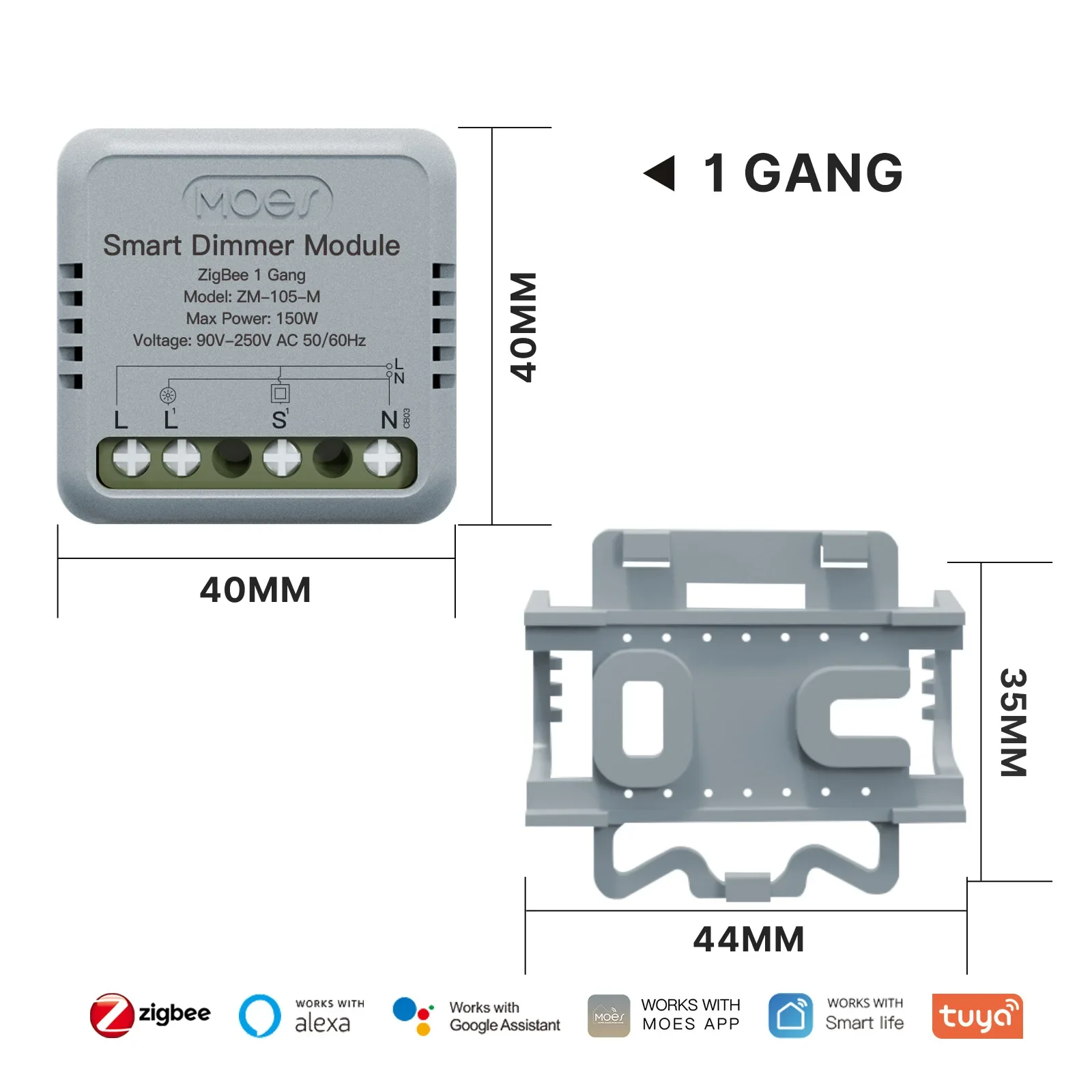 MOES Tuya Mini WiFi/Zigbee Smart Switch/Dimmer Module DIY Module Light Switch 1/2 Gang Remote Control Work Alexa Google Home - Image 9