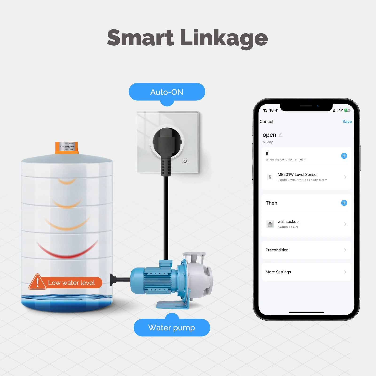 MOES Tuya WiFi/ZigBee Smart Water Level Sensor with APP Alarm Alert, Ultrasonic Tank Monitor, Remote Detector - Image 5