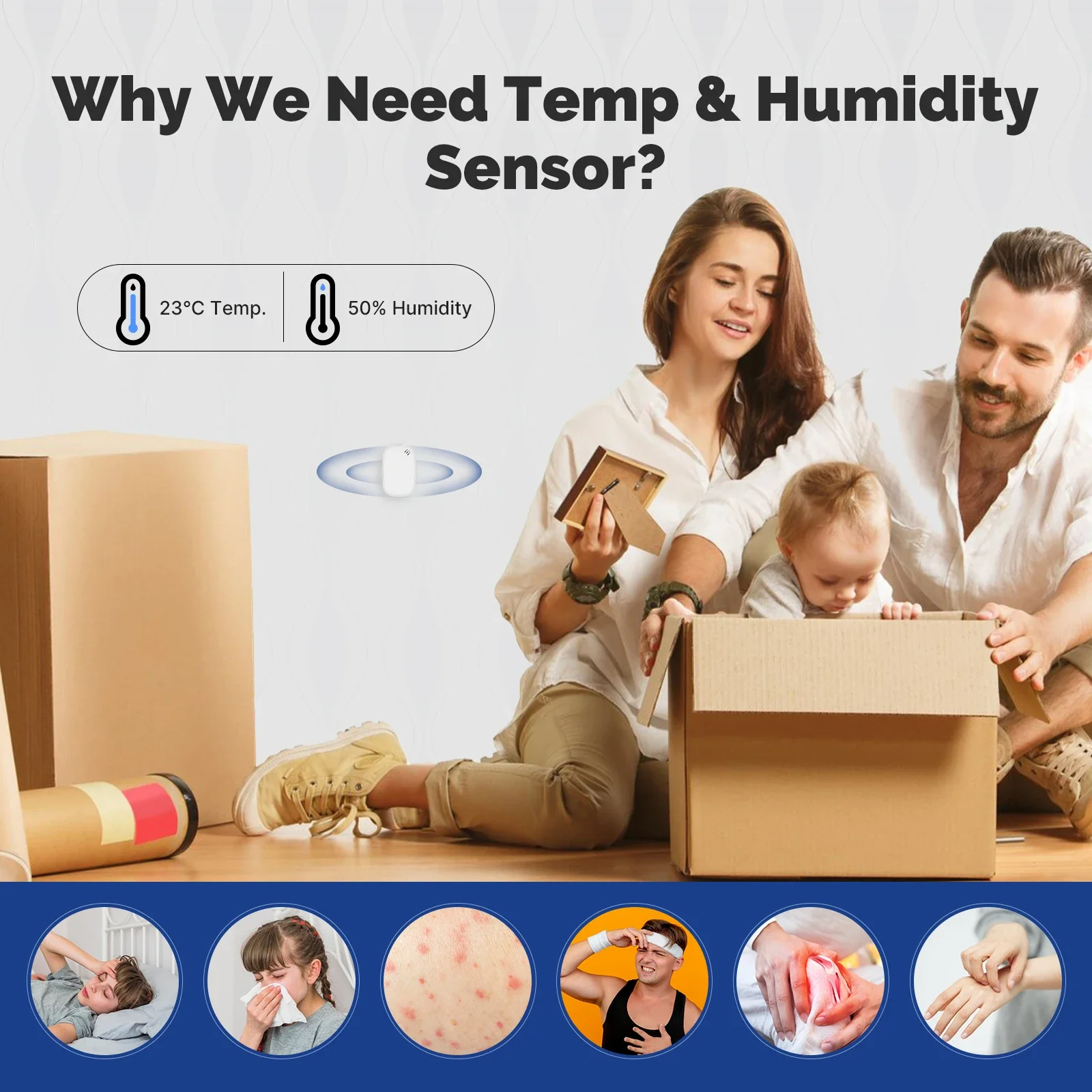 MOES Tuya Zigbee Smart Temperature Humidity Sensor Indoor Hygrometer APP Monitoring Works With Alexa Google Home Battery Powered - Image 3