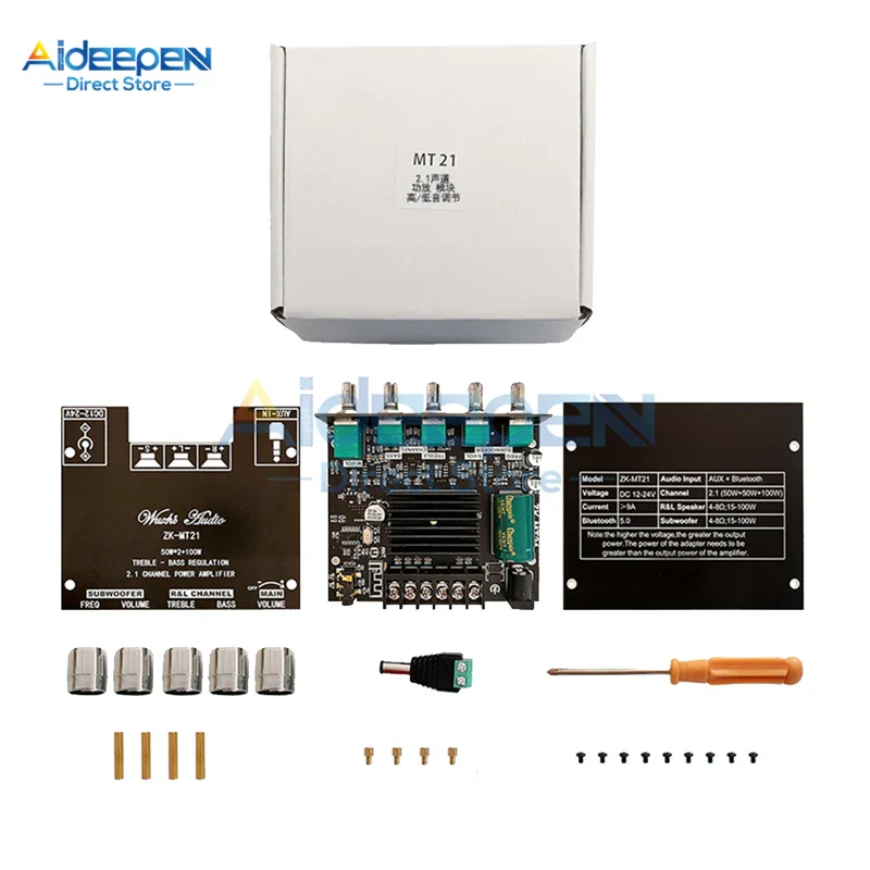 MT21 2.1 Channel Bluetooth 5.0 Subwoofer Amplifier Board 50WX2+100W Power Audio Stereo Amplifier Board Bass AMP AUX - Image 5