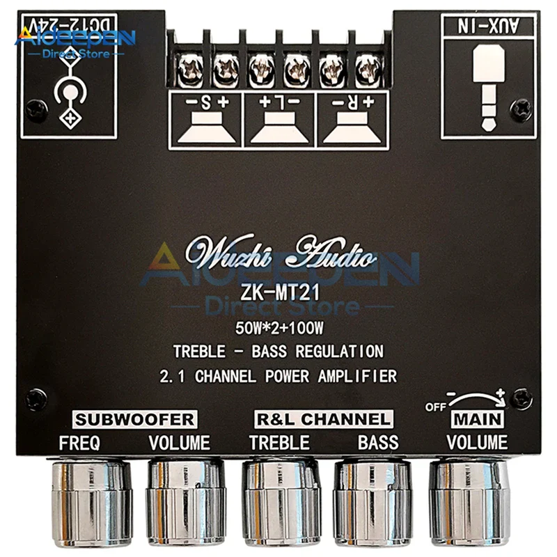 MT21 2.1 Channel Bluetooth 5.0 Subwoofer Amplifier Board 50WX2+100W Power Audio Stereo Amplifier Board Bass AMP AUX - Image 6