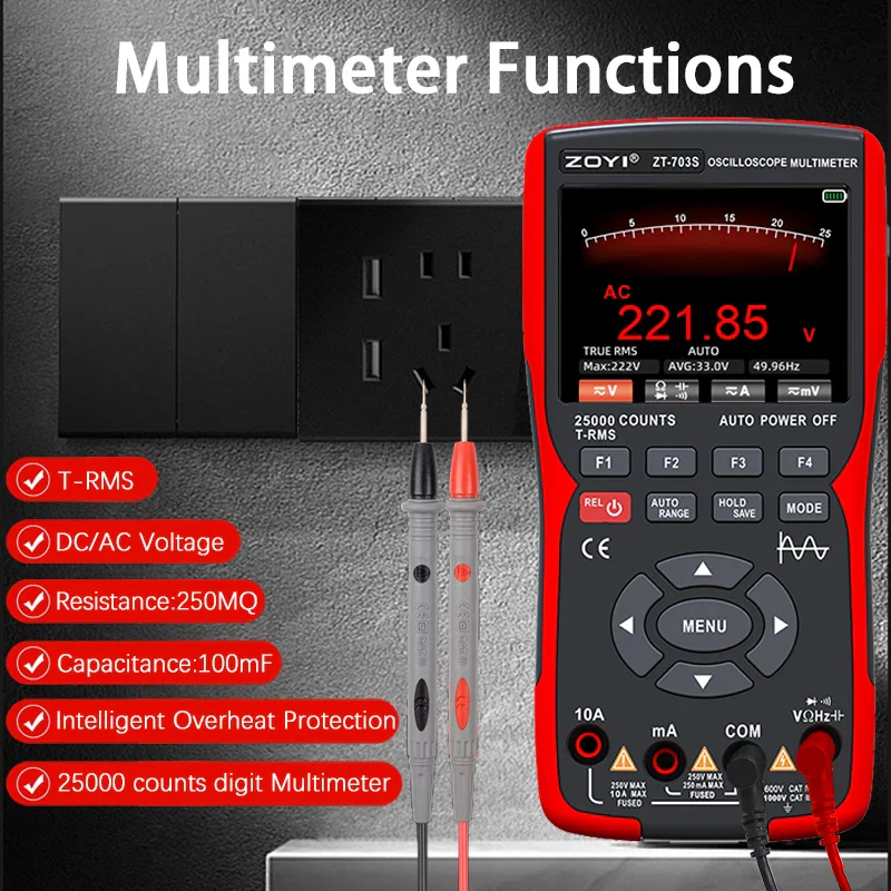 Multi-instrument dual-channel oscilloscope ZT-703S multi-function multimeter signal generator three-in-one high precision - Image 5