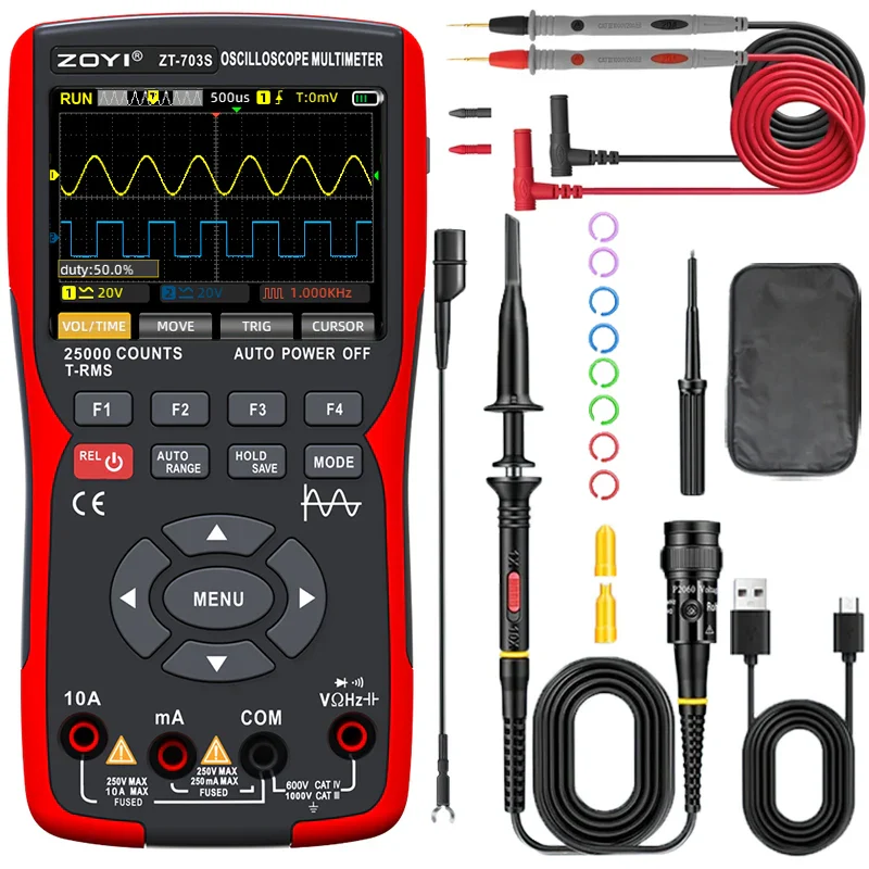 Multi-instrument dual-channel oscilloscope ZT-703S multi-function multimeter signal generator three-in-one high precision - Image 8