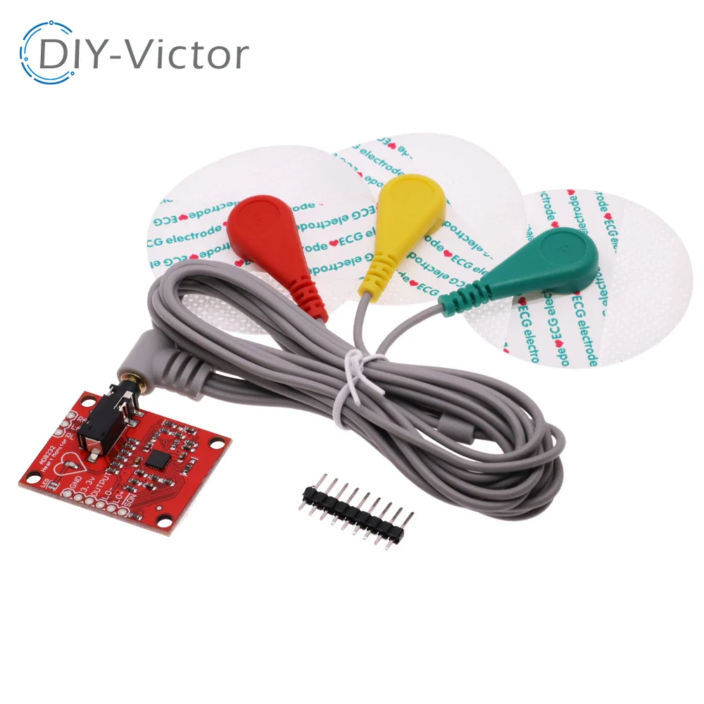 Muscle signal sensor EMG Sensor Ecg module AD8232 ecg measurement pulse heart ecg monitoring sensor kit for Arduino UNO R3 - Image 2
