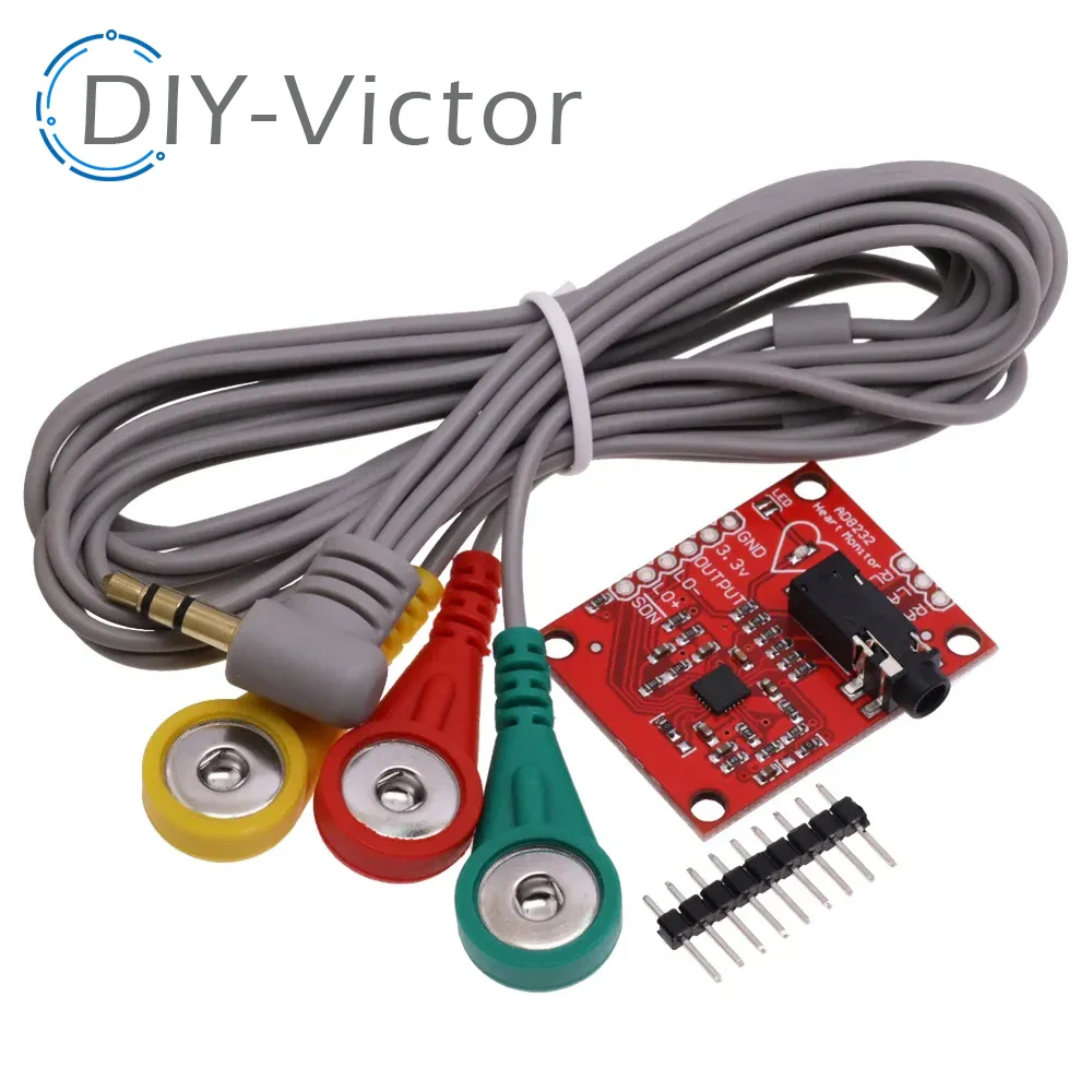 Muscle signal sensor EMG Sensor Ecg module AD8232 ecg measurement pulse heart ecg monitoring sensor kit for Arduino UNO R3 - Image 3