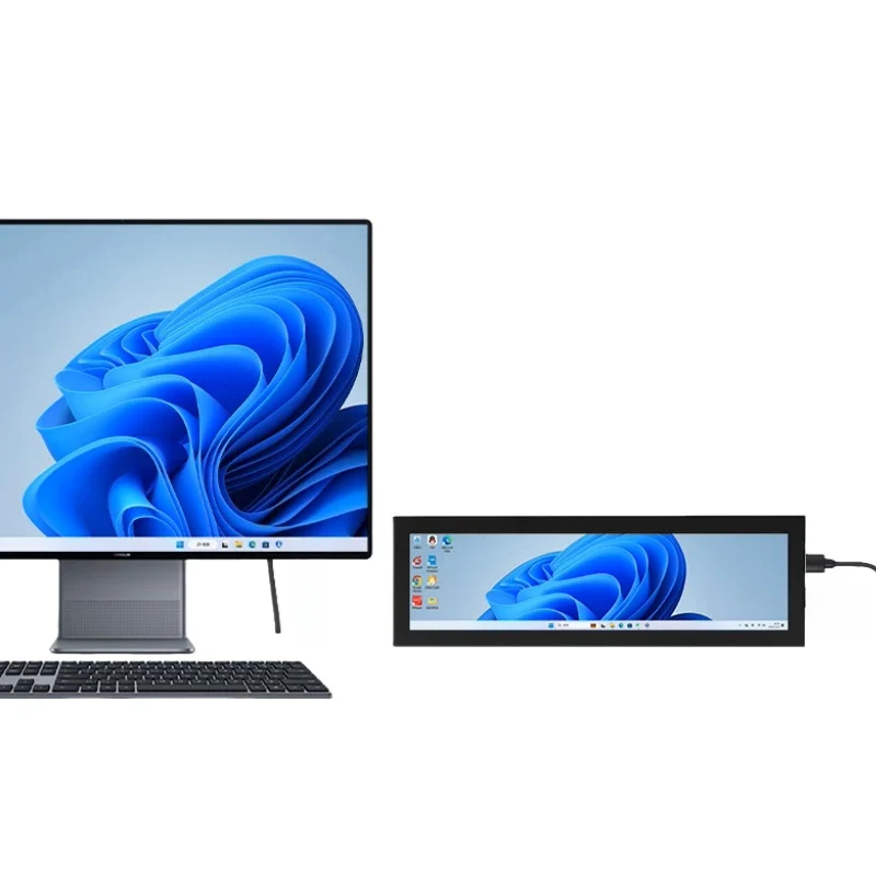 New 8.8 Inch USB Type-C Secondary Screen Long Strip LCD Display CPU GPU RAM Computer Monitor - Image 5
