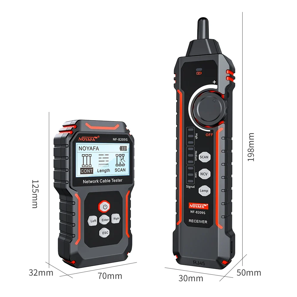 Noyafa NF-8209S Network Cable Tester Measure Length POE LAN Cable Test LCD Display Scan Cable Wiremap Wire Tracker Network Tools - Image 5