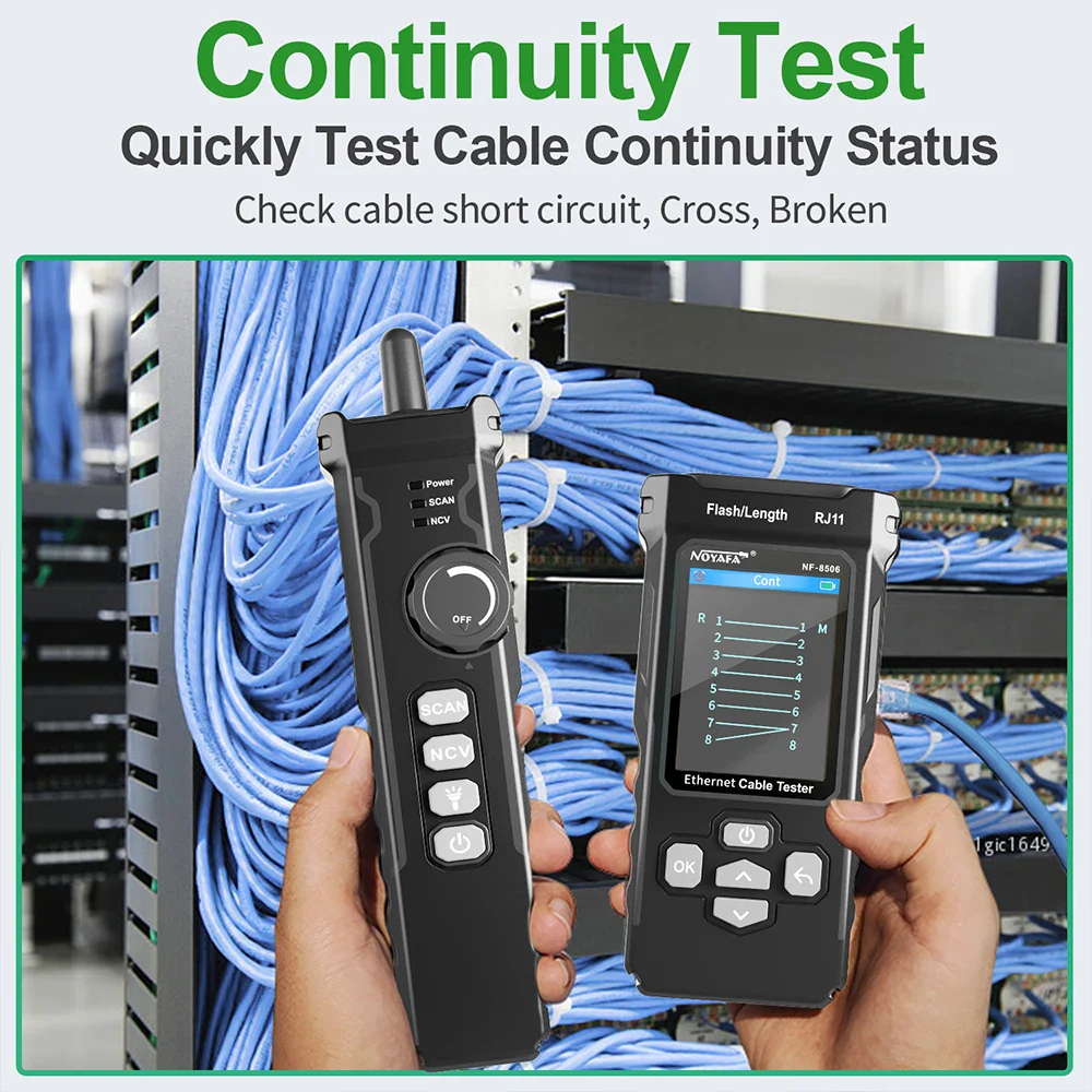 NOYAFA NF 8506 Multifunction Ethernet Cable Tester IP Scan Ping Poe Test Wire Continuity Test RJ45 RJ11 Network Cable Tracker - Image 2