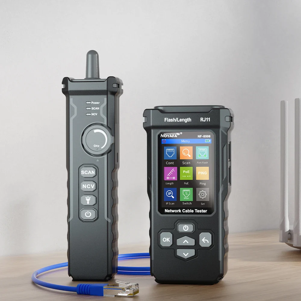 NOYAFA NF 8506 Multifunction Ethernet Cable Tester IP Scan Ping Poe Test Wire Continuity Test RJ45 RJ11 Network Cable Tracker - Image 7