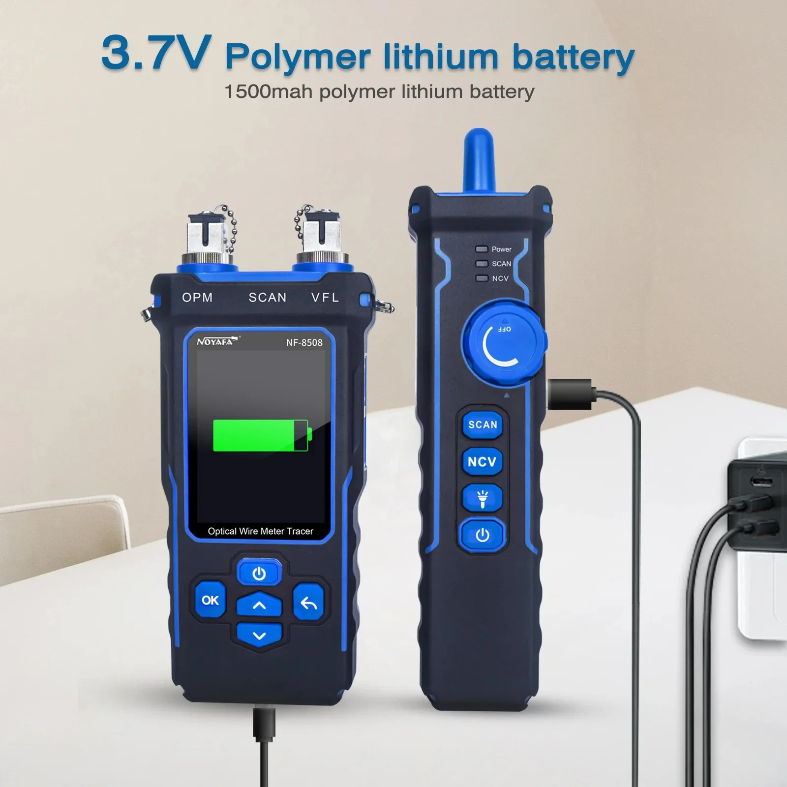 Noyafa NF-8508 Network Cable Tester Optical Power Meter Wire PoE Lan Test LCD Digital Line Finder Wire Tracer Network Tools - Image 3