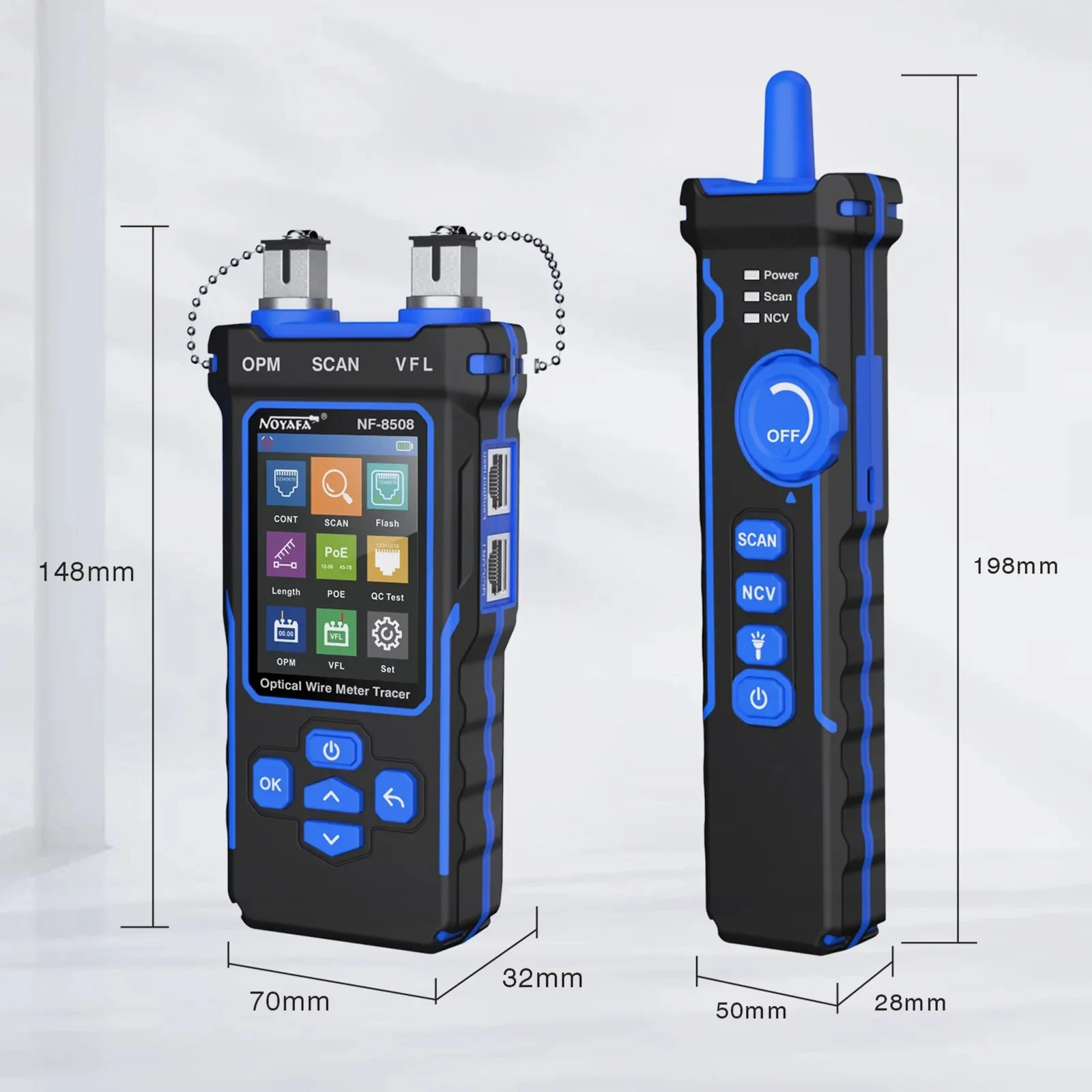 Noyafa NF-8508 Network Cable Tester Optical Power Meter Wire PoE Lan Test LCD Digital Line Finder Wire Tracer Network Tools - Image 4