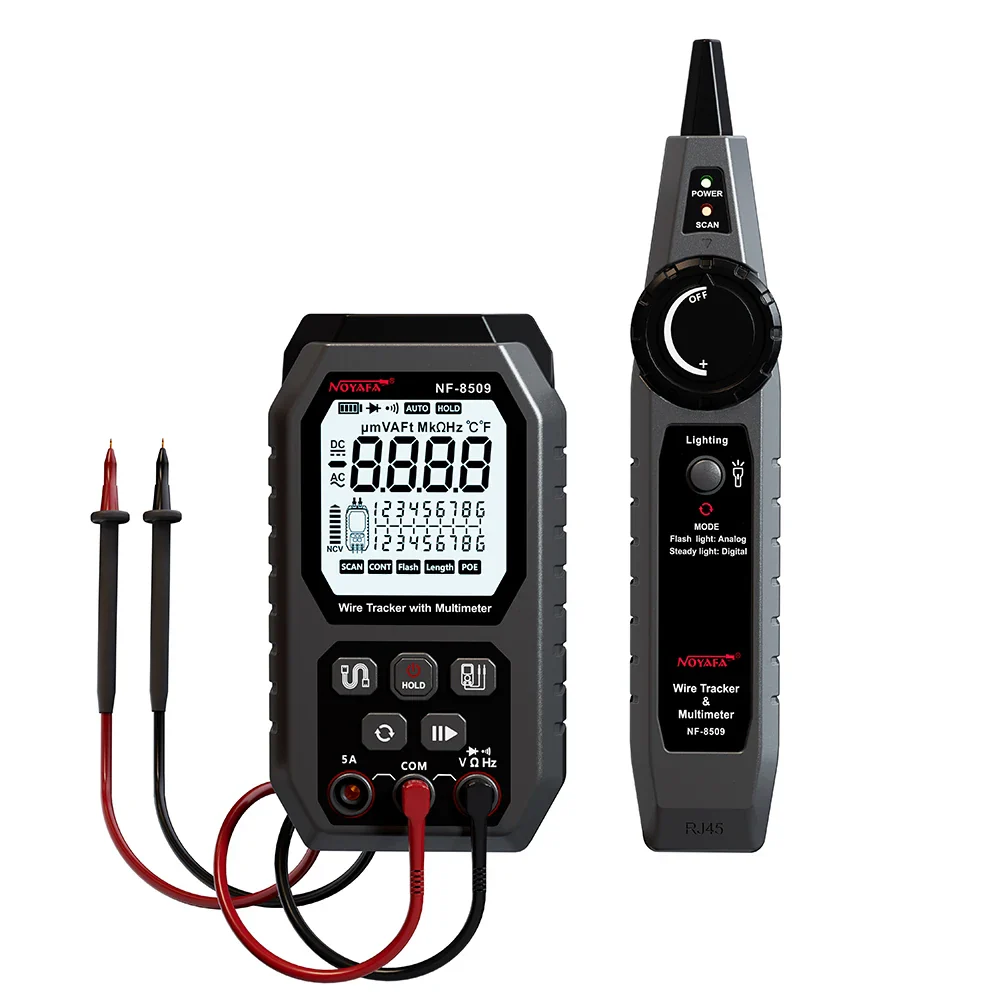 NOYAFA NF 8509 New Upgrade Network Cable Tester For Multimeter  Current Voltage Resistance POE Test NCV AC DC LCD Wire Tracke - Image 7