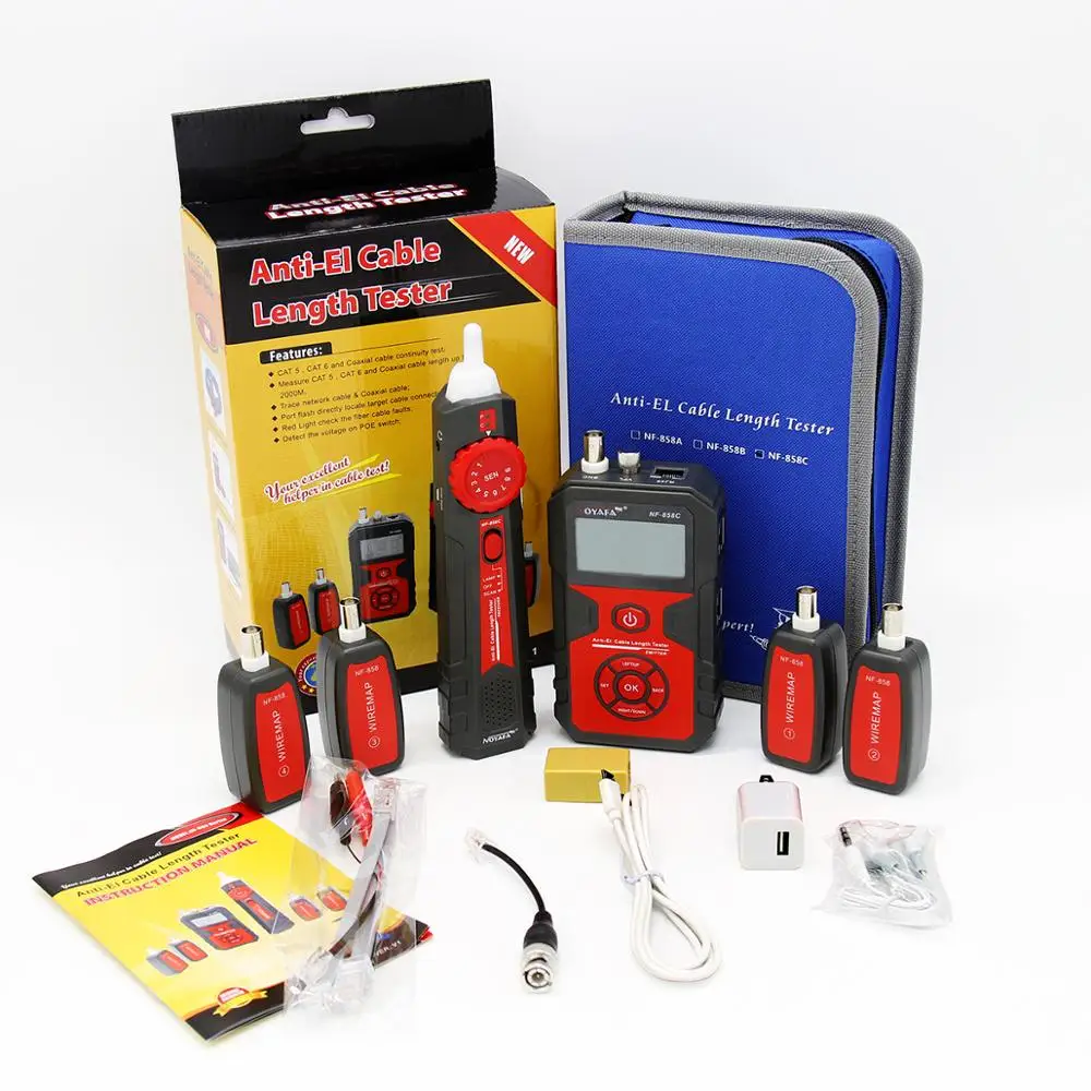 NOYAFA NF-858C Network Cable Tester Trace Line Locator POE BNC Finder Port Blinking Red Light Test Measure Length Cable Tracker - Image 6
