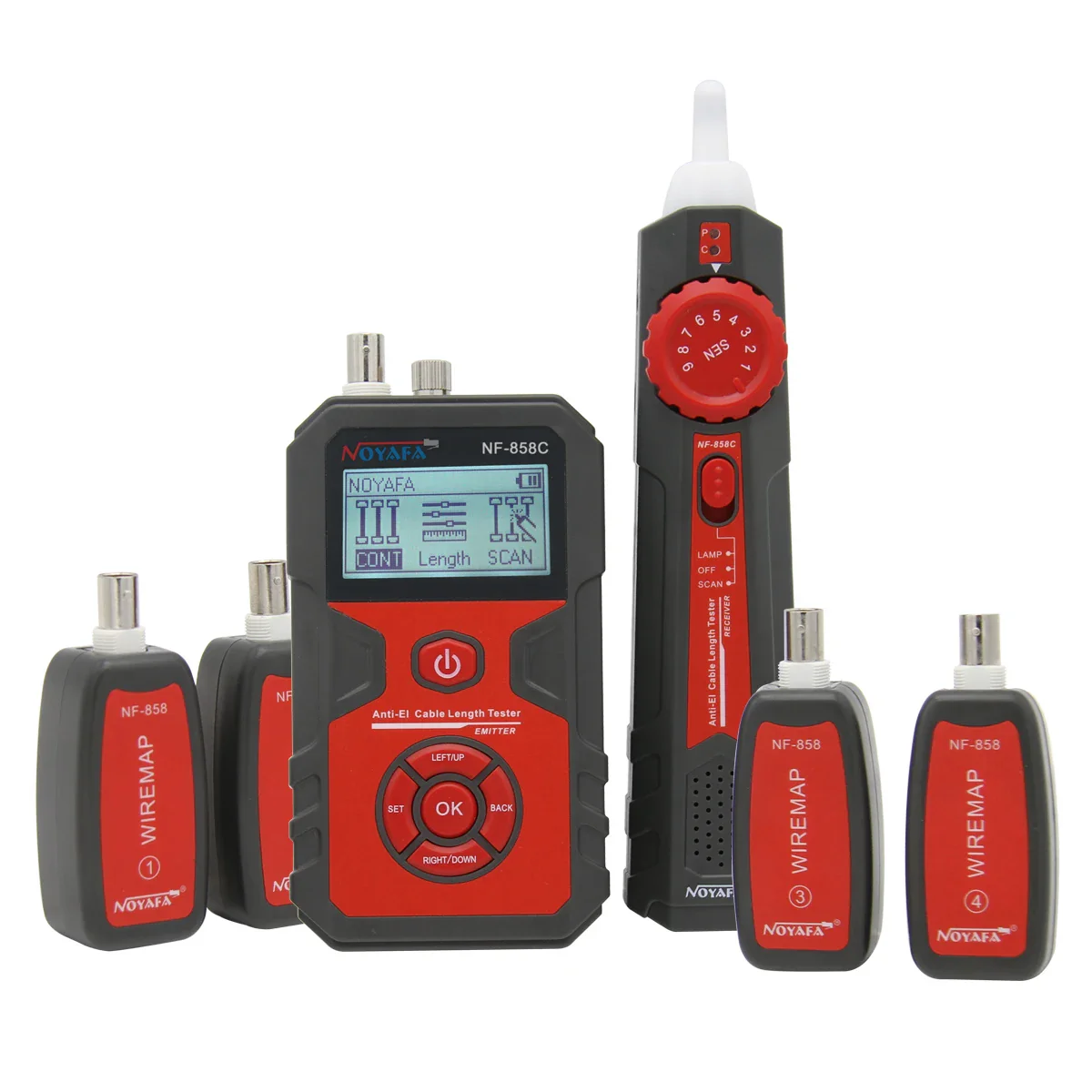 NOYAFA NF-858C Network Cable Tester Trace Line Locator POE BNC Finder Port Blinking Red Light Test Measure Length Cable Tracker - Image 7