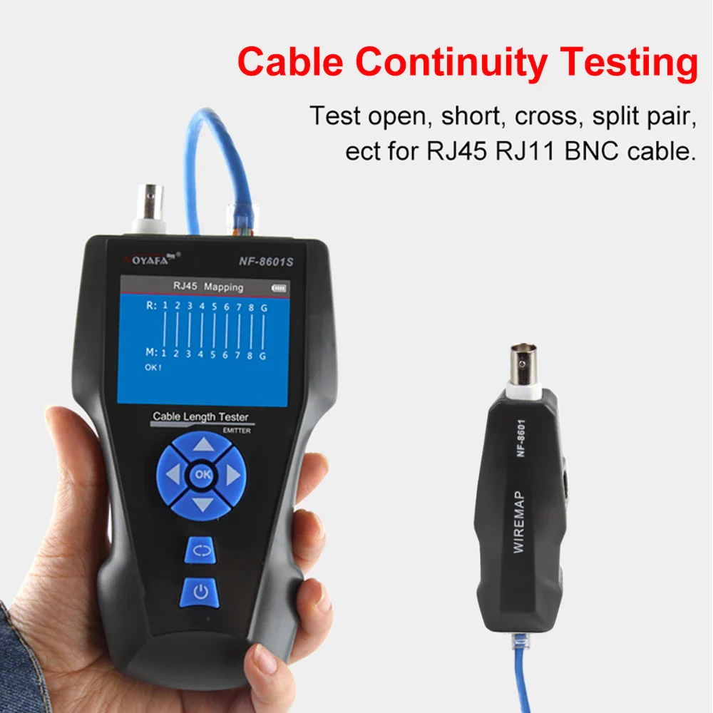 NOYAFA NF-8601S Multifunction TDR Enthernet Cable Tester Rj45 Rj11 BNC Cat5 Cat6 6E Cat7 POE Lan Test Ping Network Cable Tracker - Image 2