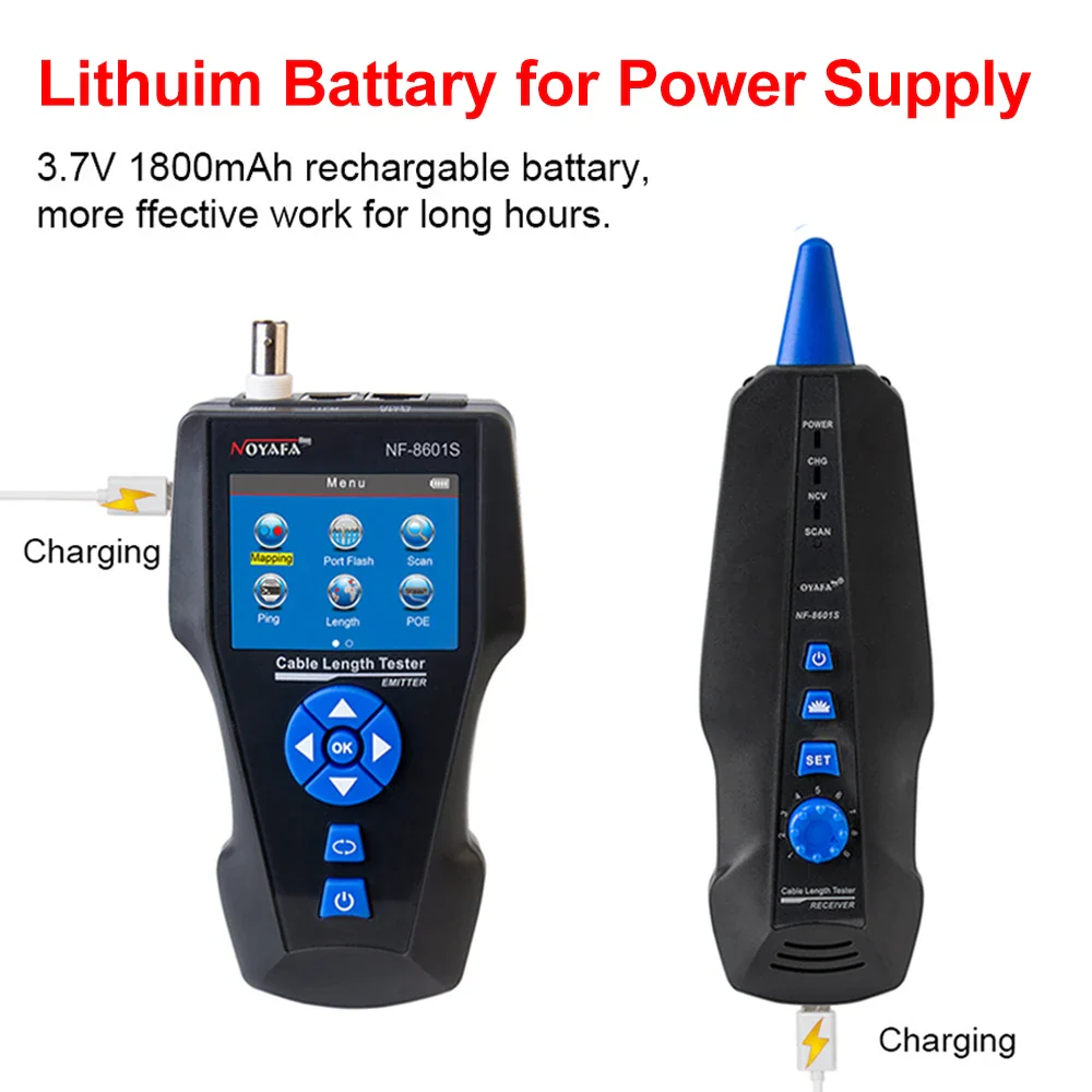 NOYAFA NF-8601S Multifunction TDR Enthernet Cable Tester Rj45 Rj11 BNC Cat5 Cat6 6E Cat7 POE Lan Test Ping Network Cable Tracker - Image 3