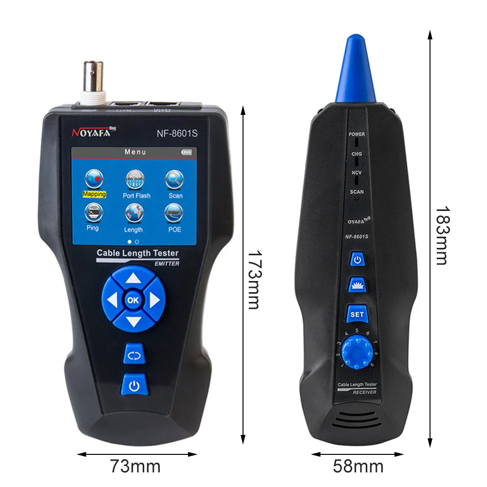 NOYAFA NF-8601S Multifunction TDR Enthernet Cable Tester Rj45 Rj11 BNC Cat5 Cat6 6E Cat7 POE Lan Test Ping Network Cable Tracker - Image 5