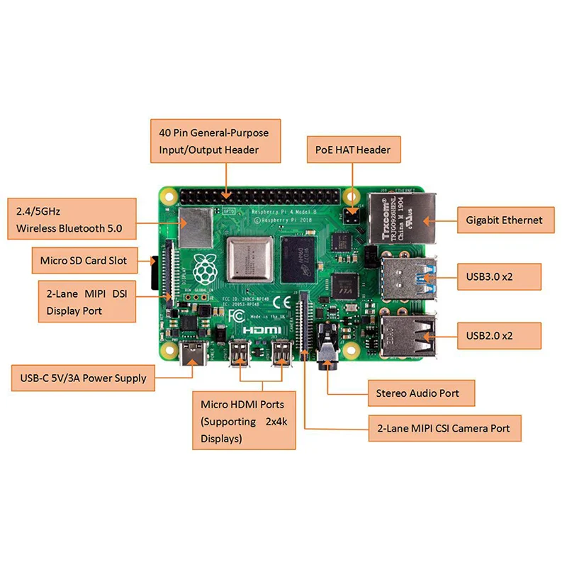 Raspberry Pi 4 Model B 4b Dev Board 1GB 2GB 4GB 8GB RAM 4 Core CPU 1.5Ghz Speeder Than Pi 3B+ - Image 5