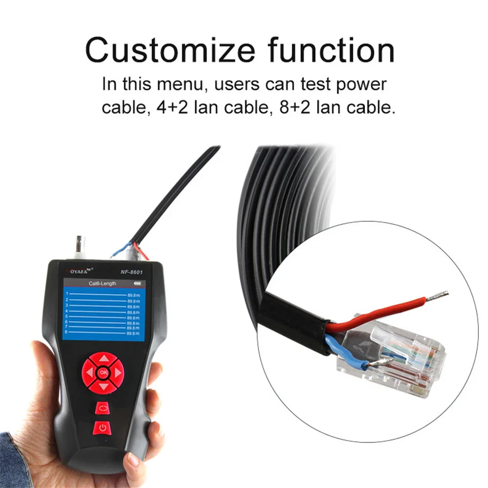 NOYAFA Original  NF-8601W Multifunction Network Cable Tester RJ45 RJ11 BNC POE PING Crosstalk Test Network Wire Cable Tracker - Image 4