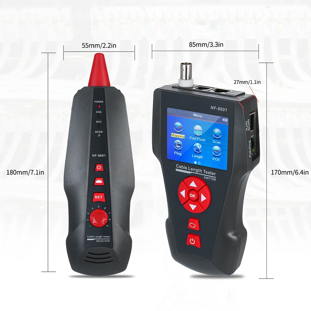 NOYAFA Original  NF-8601W Multifunction Network Cable Tester RJ45 RJ11 BNC POE PING Crosstalk Test Network Wire Cable Tracker - Image 5