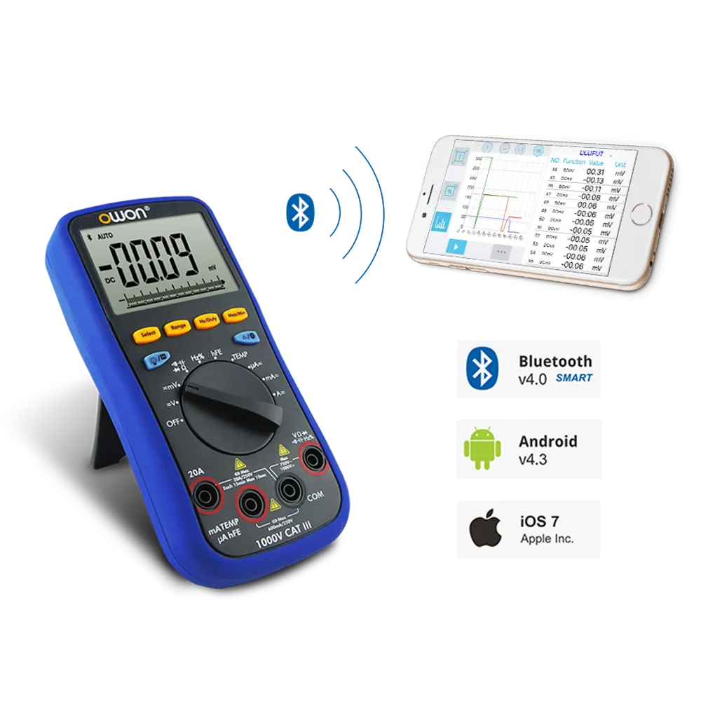 OWON B35T+ True RMS Digital Multimeter BLE 3in1 Datalogger+Multimeter+Temperature Multi-Connection for Mobile Phone Testing Tool - Image 5
