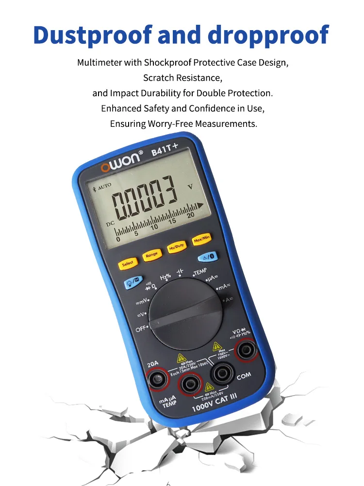 OWON B41T+ Bluetooth Digital Multimeter,Provide True RMS with Four and a Half Digits 3 in 1 Support for Offline Recording - Image 7