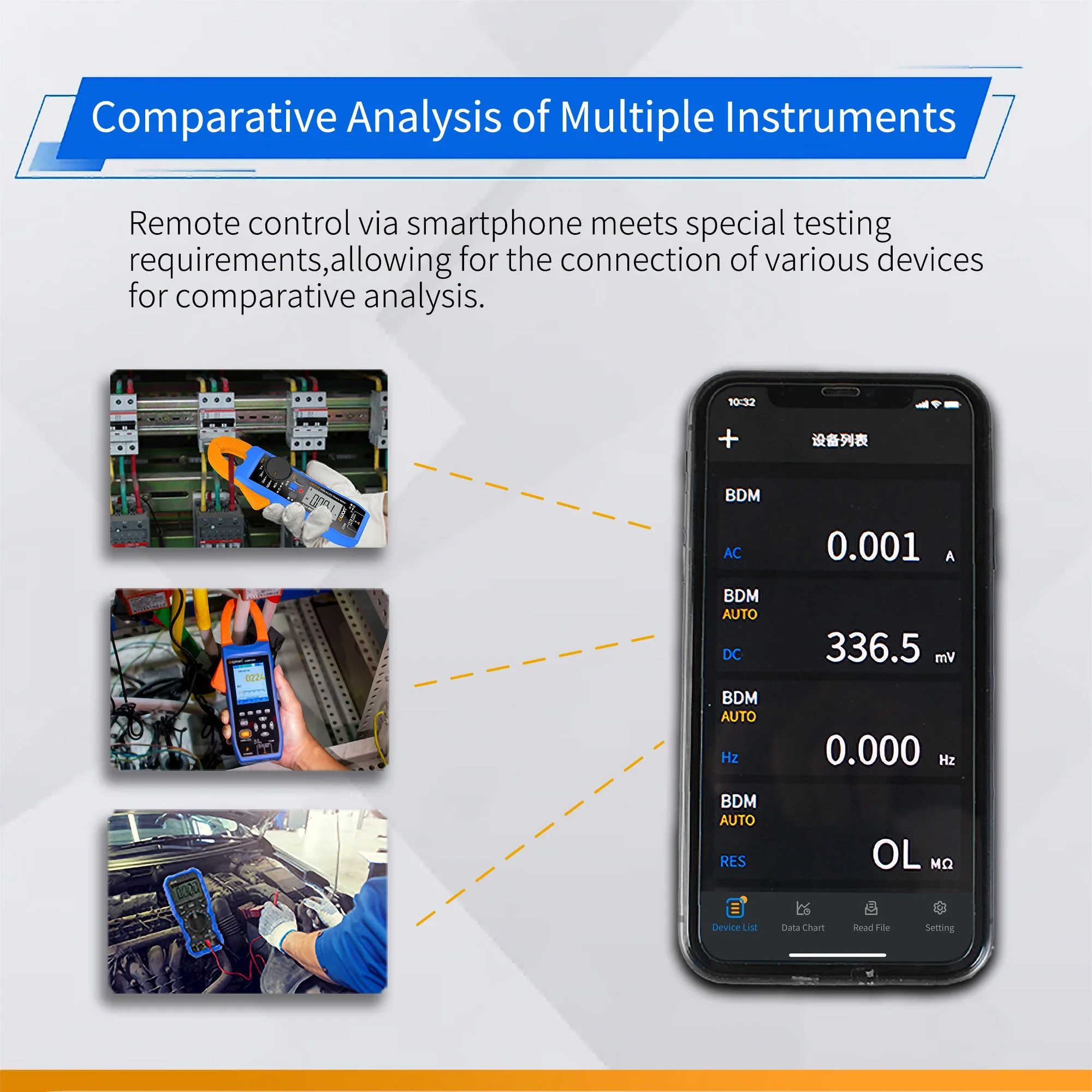 Owon CMS101 3 in 1 1000A AC/DC Clamp Meter+ Oscilloscope Bluetooth Recorder Function 18650 Lithium Battery NCV Digital Multimet - Image 5