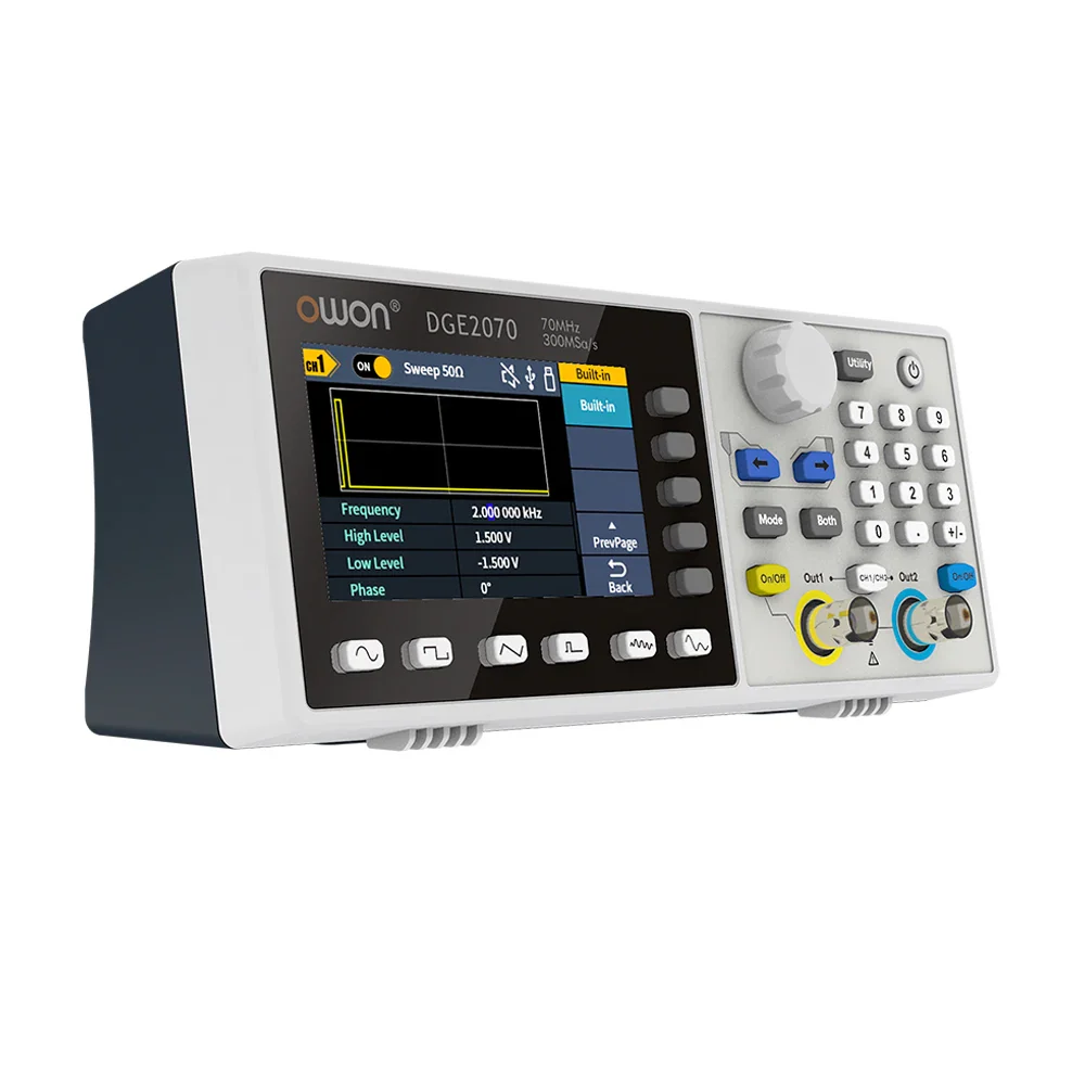 OWON DGE2035 DGE2070 Arbitrary Waveform Generator 2 Channels 35Mhz 70Mhz Bandwidth 14Bits 300MSa/s Sample rate - Image 2