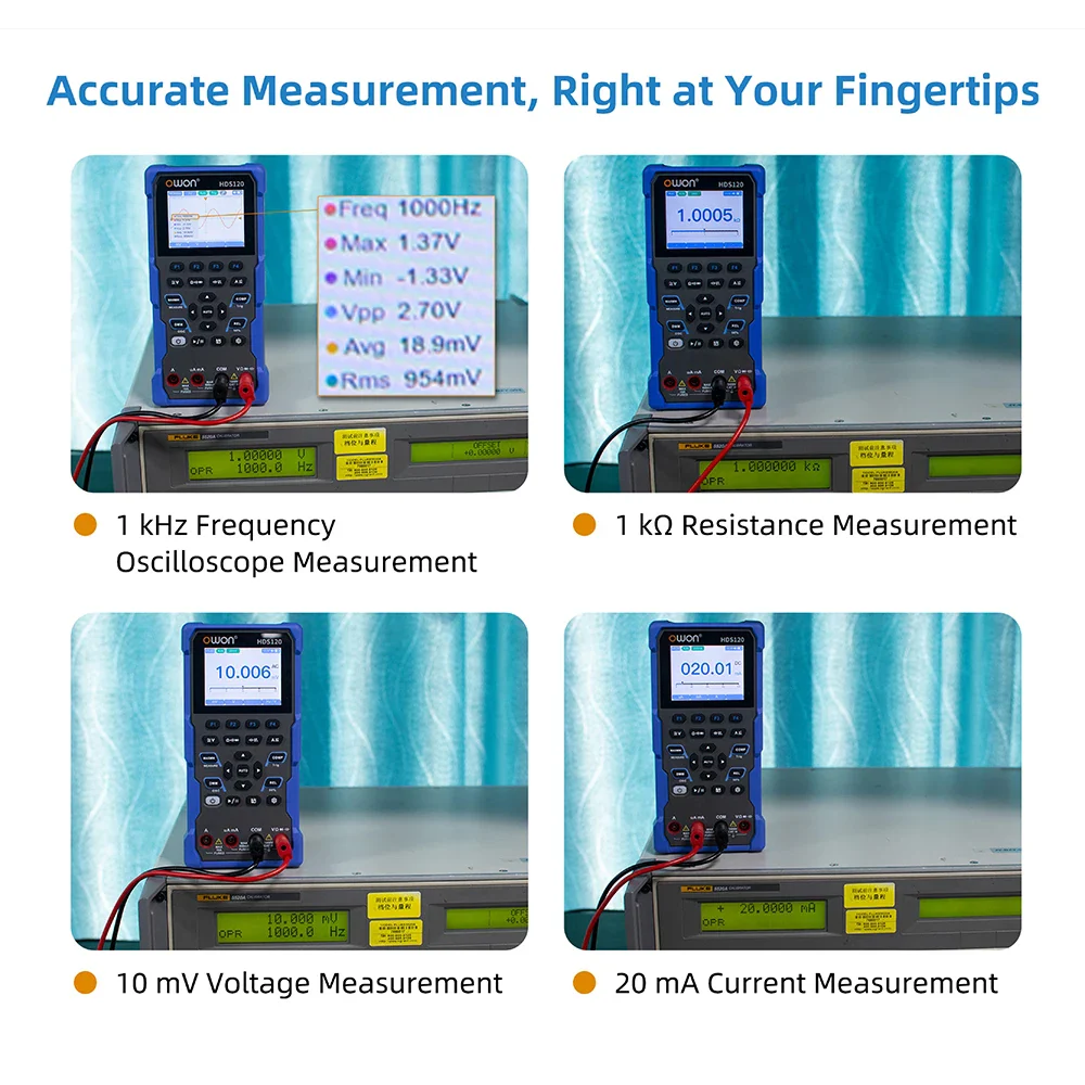 OWON HDS120 Oscilloscope Multimeter,4 1/2 Digit True RMS Multimeter,1MHz Digital Oscilloscope,AC DC Voltmeter Current Measure - Image 4