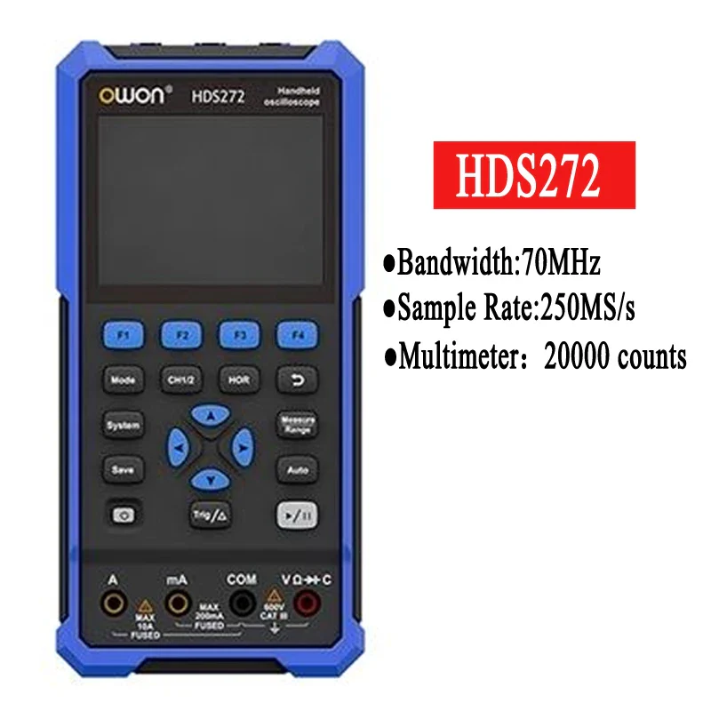 OWON HDS272 Portable Digital Automotive Oscilloscope 2 Channel 70MHz Professional True-RMS Multimeter - Image 2