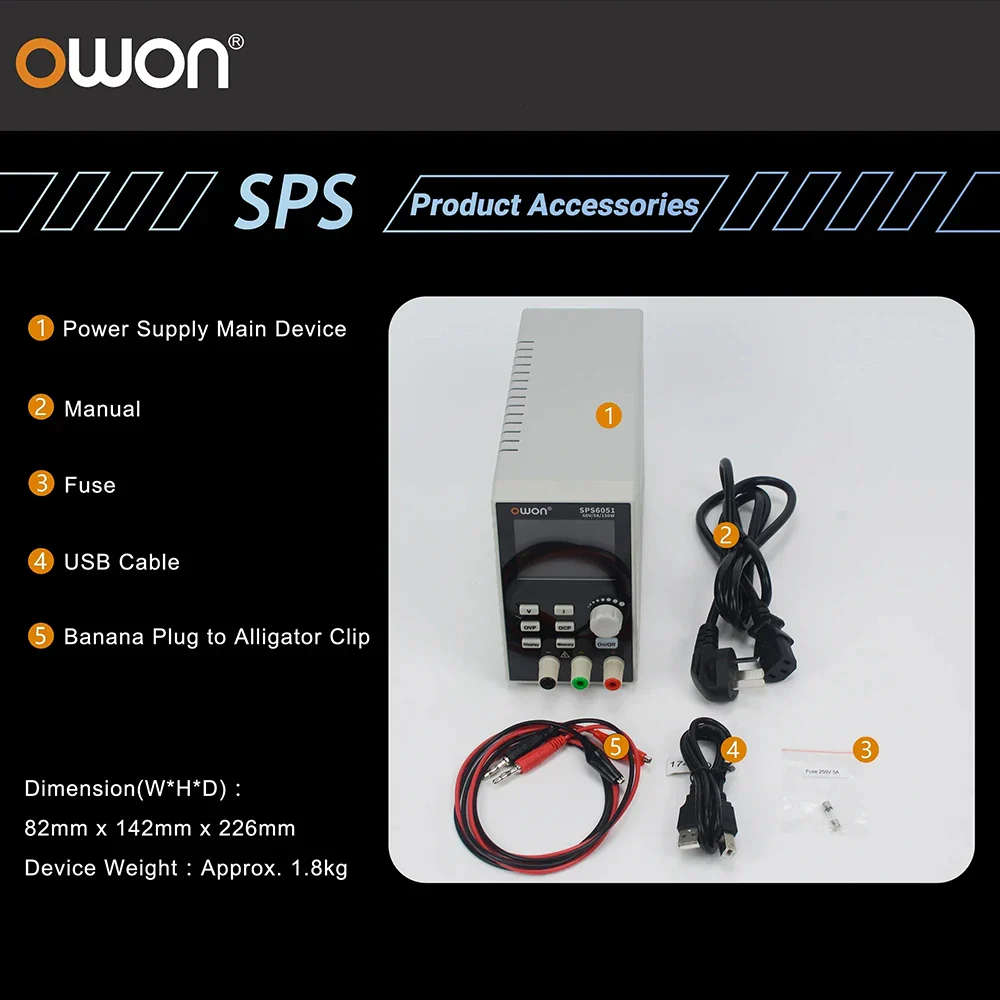 OWON SPS3081 SPS6051 Silent Fanless Series Programmable Linear DC Power Supply Digital Switching Regulator 2.8 Inch TFT LCD - Image 5