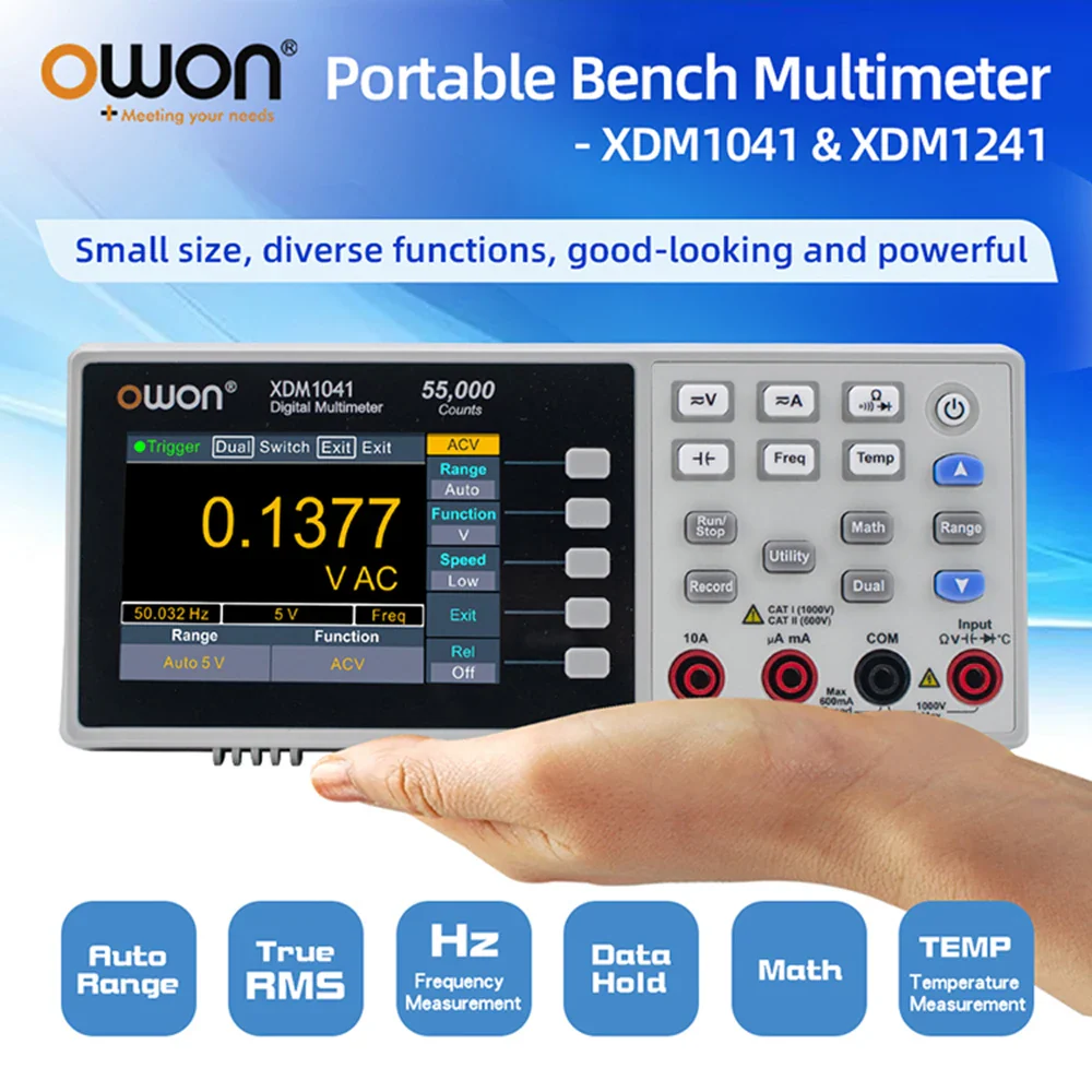 OWON XDM1041/XDM1241 4 1/2 Digital Multimeter Portable Bench LCD Multimeter True RMS AC/DC Current Voltage USB Tester Meter - Image 4