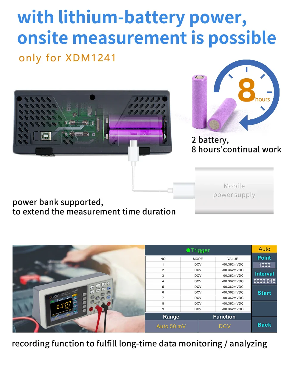 OWON XDM1041 XDM1241 4 1/2 Digital Multimeter Portable Bench True RMS DC/AC Current Voltage USB Multimetro Tester Meter SCPI - Image 5