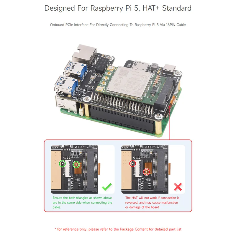 PCIe to MiniPCIe / Gigabit Ethernet / USB 3.2 Gen1 HAT for Raspberry Pi 5 Extend 2-Ch USB 3.2 Gen1 1x Gigabit Ethernet Ports - Image 3