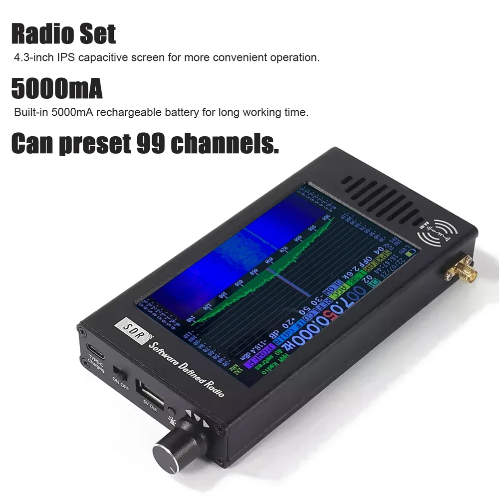 Portable Handheld Radio Set SDR Radio Receiver Professional 100KHz-149MHz Radio Multifunctional ShortWave Antenna Radio Set - Image 2