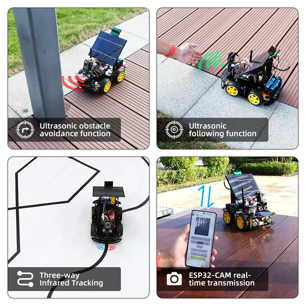 Programmable Robot Car Kit for Arduino Profesional ESP32 Cam Solar Tracking and Charging Set DIY Electronics Project Robotic Kit - Image 3