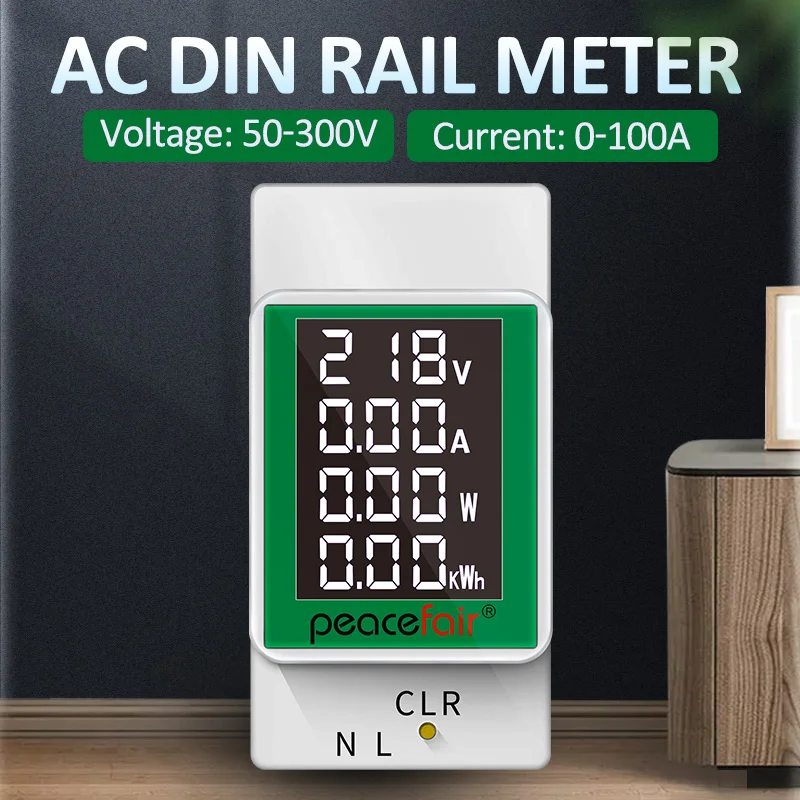 PZEM-008 Din Rail Electricity Digital Power Energy Meter Watt Kwh Wattmeter Monitor Ammeter Voltmeter AC 50-300V 100A - Image 3