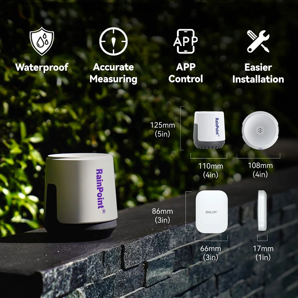 RAINPOINT Wireless Digital Rain Gauge Outdoor With App - Smart Rain Sensor With Accurate Rain Gauge Monitoring - Image 2