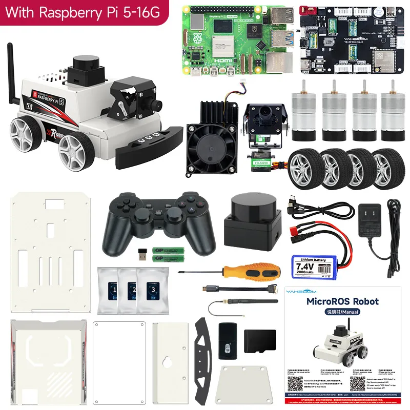 Raspberry Pi 5 ROS2 Robot Car Kit With TOF Lidar Support AI Visual Recognition SLAM Mapping Navigation Electronic Education Set - Image 11