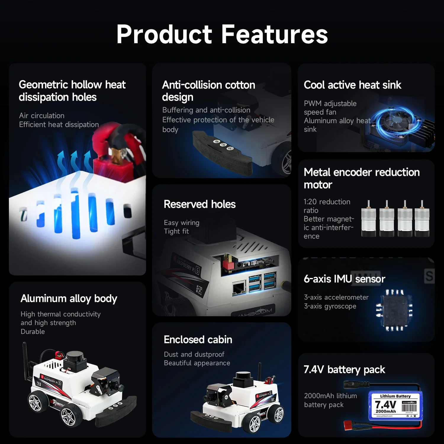 Raspberry Pi 5 ROS2 Robot Car Kit With TOF Lidar Support AI Visual Recognition SLAM Mapping Navigation Electronic Education Set - Image 2