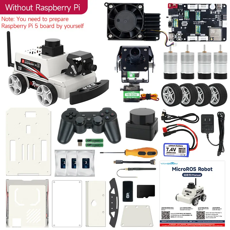 Raspberry Pi 5 ROS2 Robot Car Kit With TOF Lidar Support AI Visual Recognition SLAM Mapping Navigation Electronic Education Set - Image 8